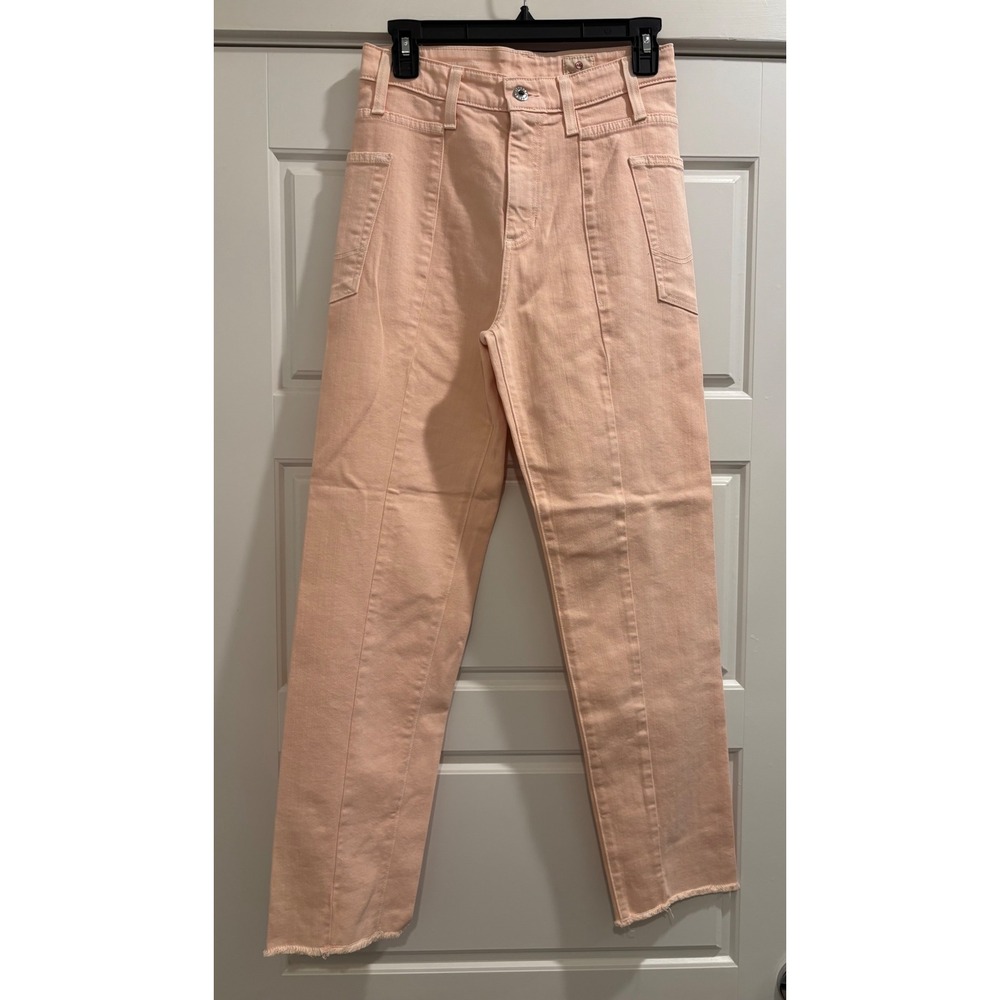 AG Adriano Goldschmied The Phoebe Redeveloped Peach Pink Tapered Jeans Size 27